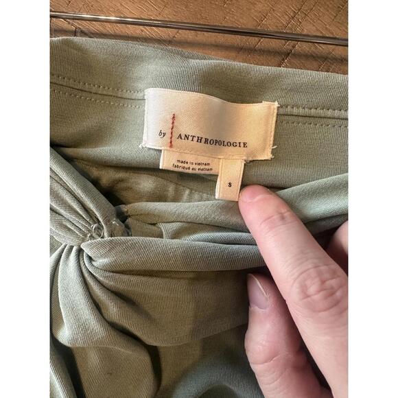 Anthropologie Junie Midi Skirt Front Twist Sage Green Women’s size Small - Picture 6 of 12